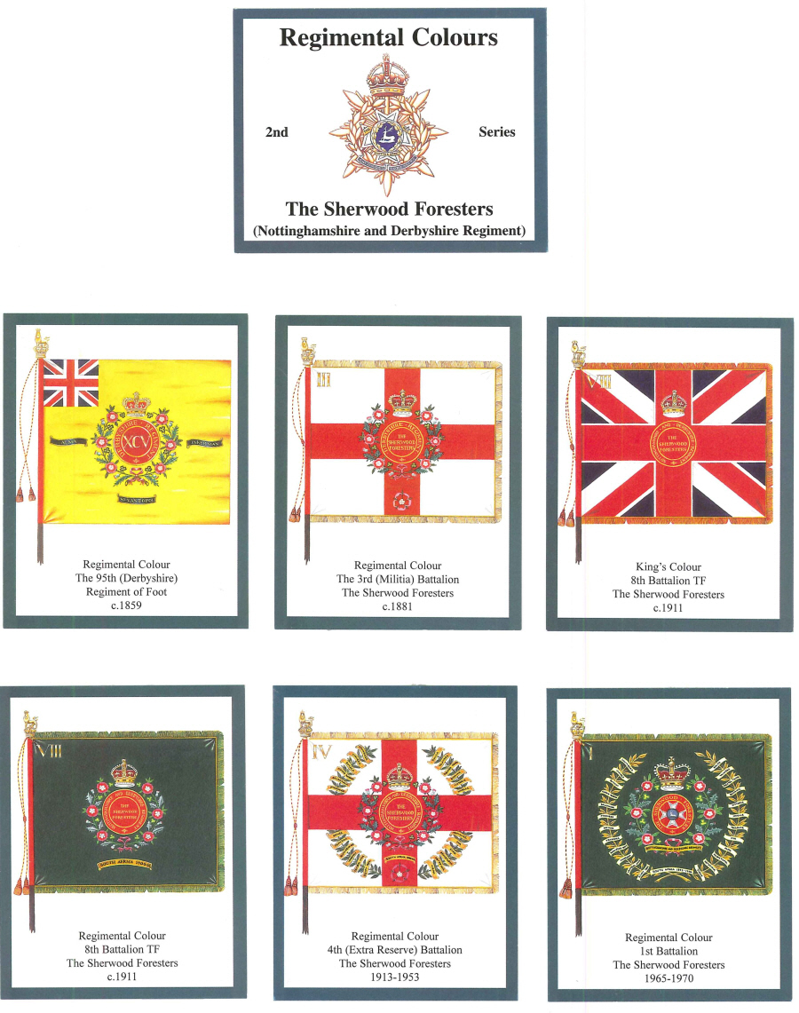 The Sherwood Foresters (Nottinghamshire and Derbyshire Regiment 2nd Series- 'Regimental Colours' Trade Card Set by David Hunter